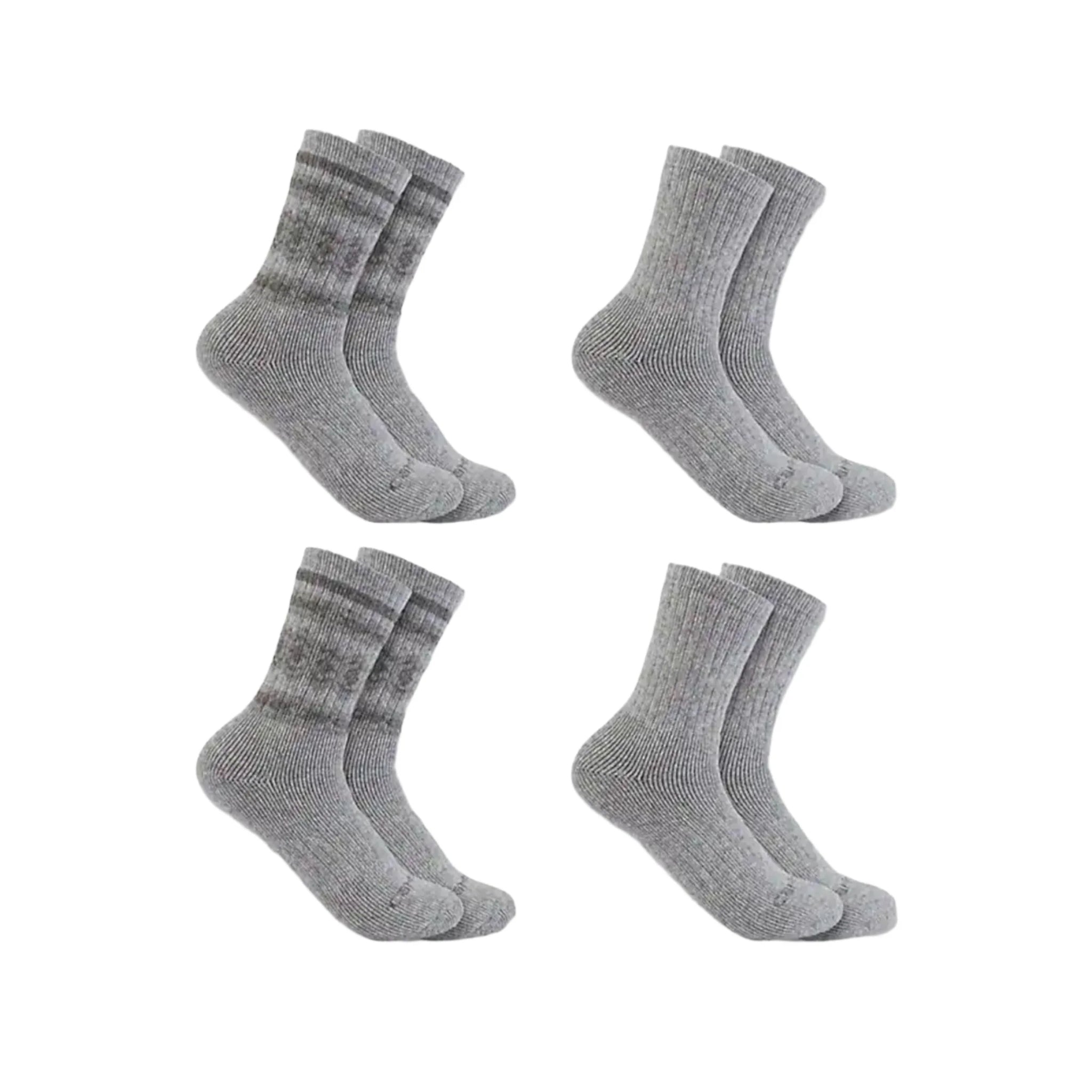 Carhartt Women's Heavyweight Synthetic Wool Blend Crew 4 Pack Socks - Heather Gray by Lenny's Shoe & Apparel