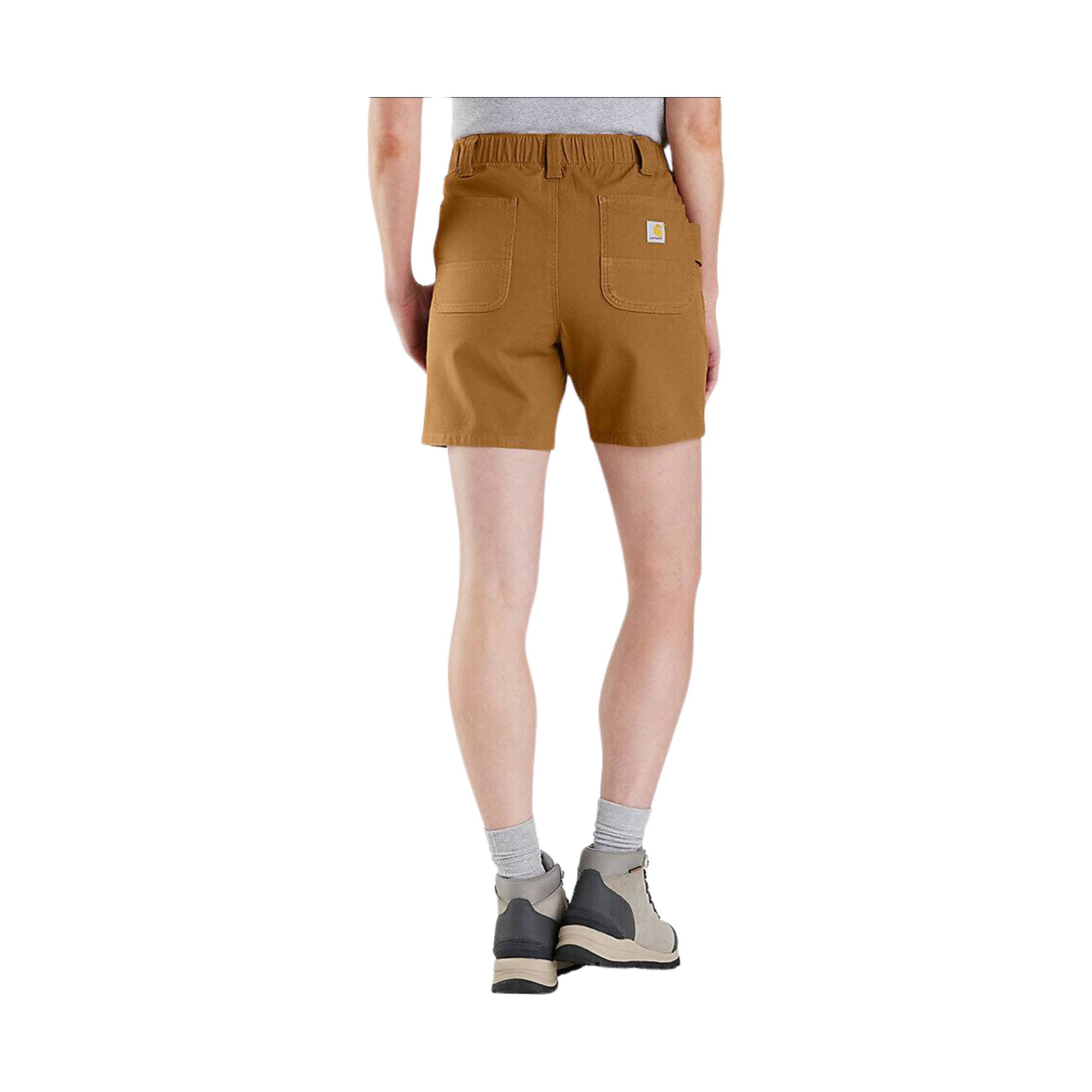 Carhartt Women's Rugged Flex Relaxed Canvas Work Short - Brown by Lenny's Shoe & Apparel