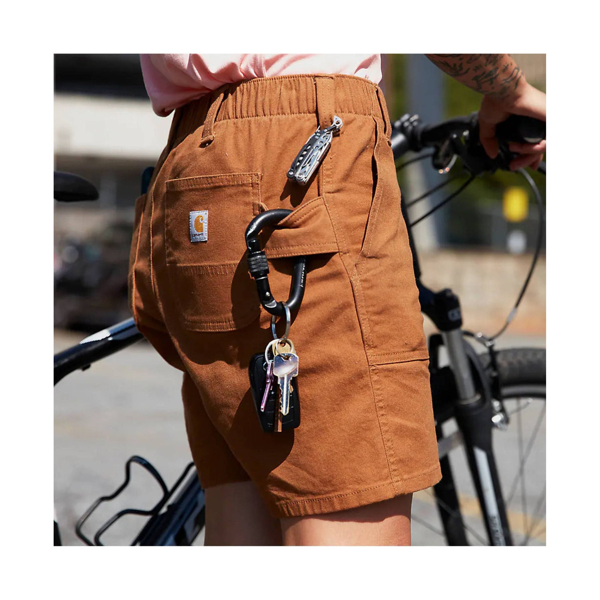 Carhartt Women's Rugged Flex Relaxed Canvas Work Short - Brown by Lenny's Shoe & Apparel