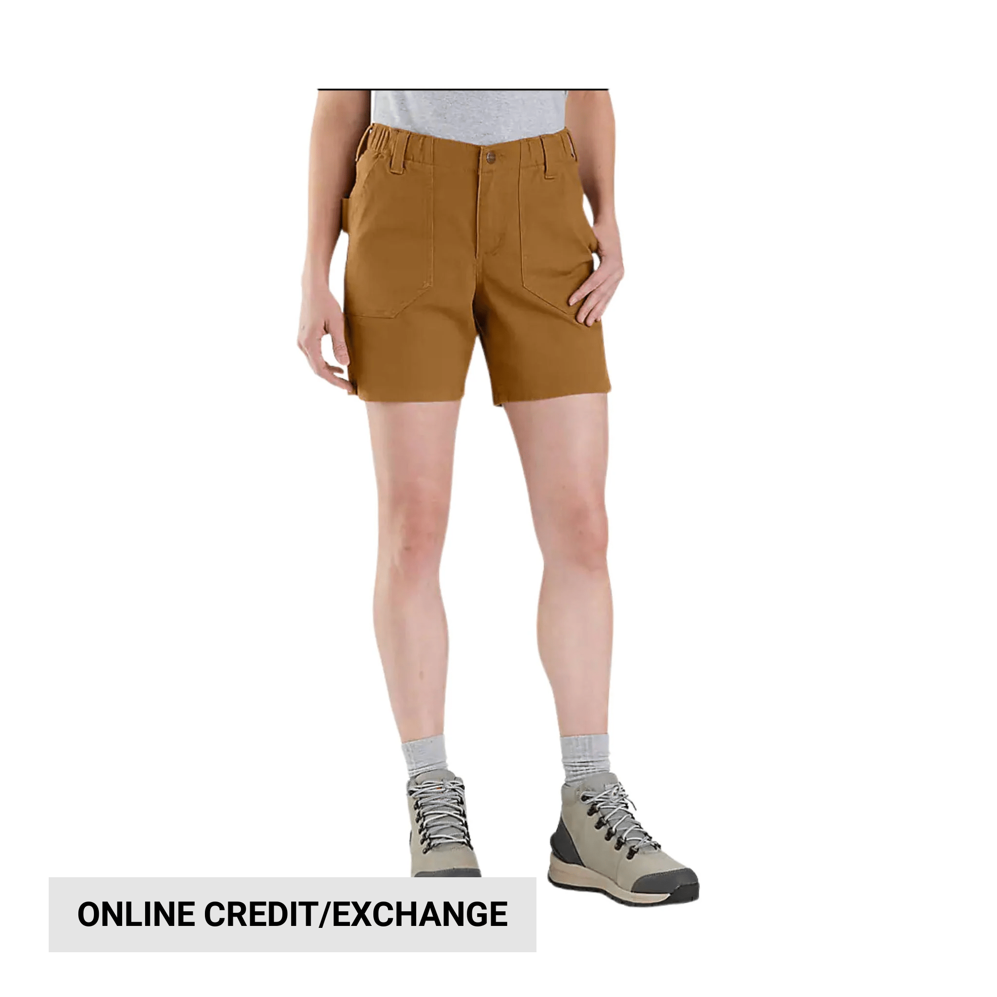 Carhartt Women's Rugged Flex Relaxed Canvas Work Short - Brown by Lenny's Shoe & Apparel
