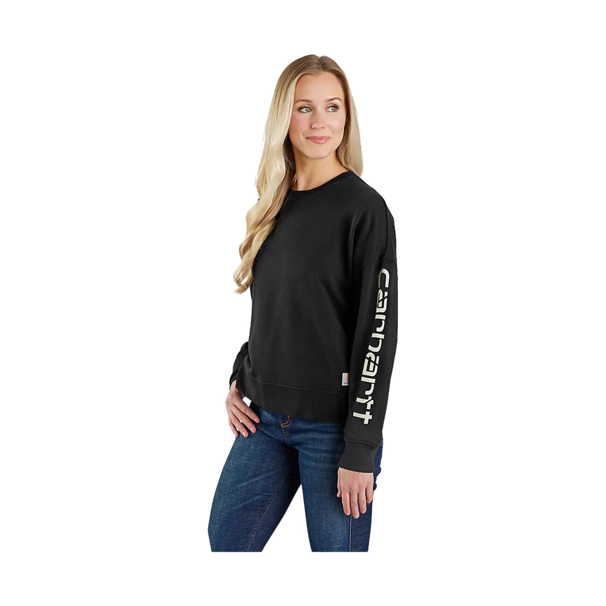 Carhartt Women's Tencel Fiber Series Loose Fit Long Sleeve Graphic Sweatshirt - Black by Lenny's Shoe & Apparel