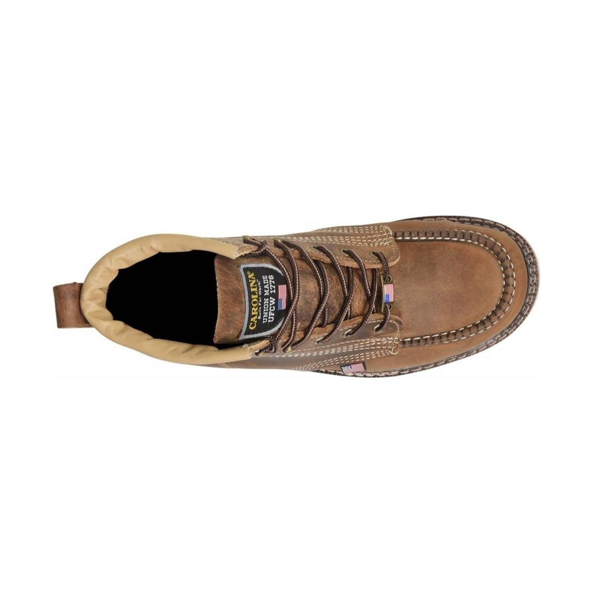 Carolina Men's 6 Inch Amp Steel Toe Moc Toe Wedge Work Boot - Brown by Lenny's Shoe & Apparel