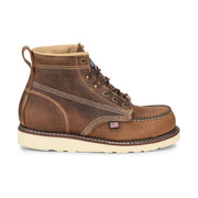 Carolina Men's 6 Inch Amp Steel Toe Moc Toe Wedge Work Boot - Brown by Lenny's Shoe & Apparel
