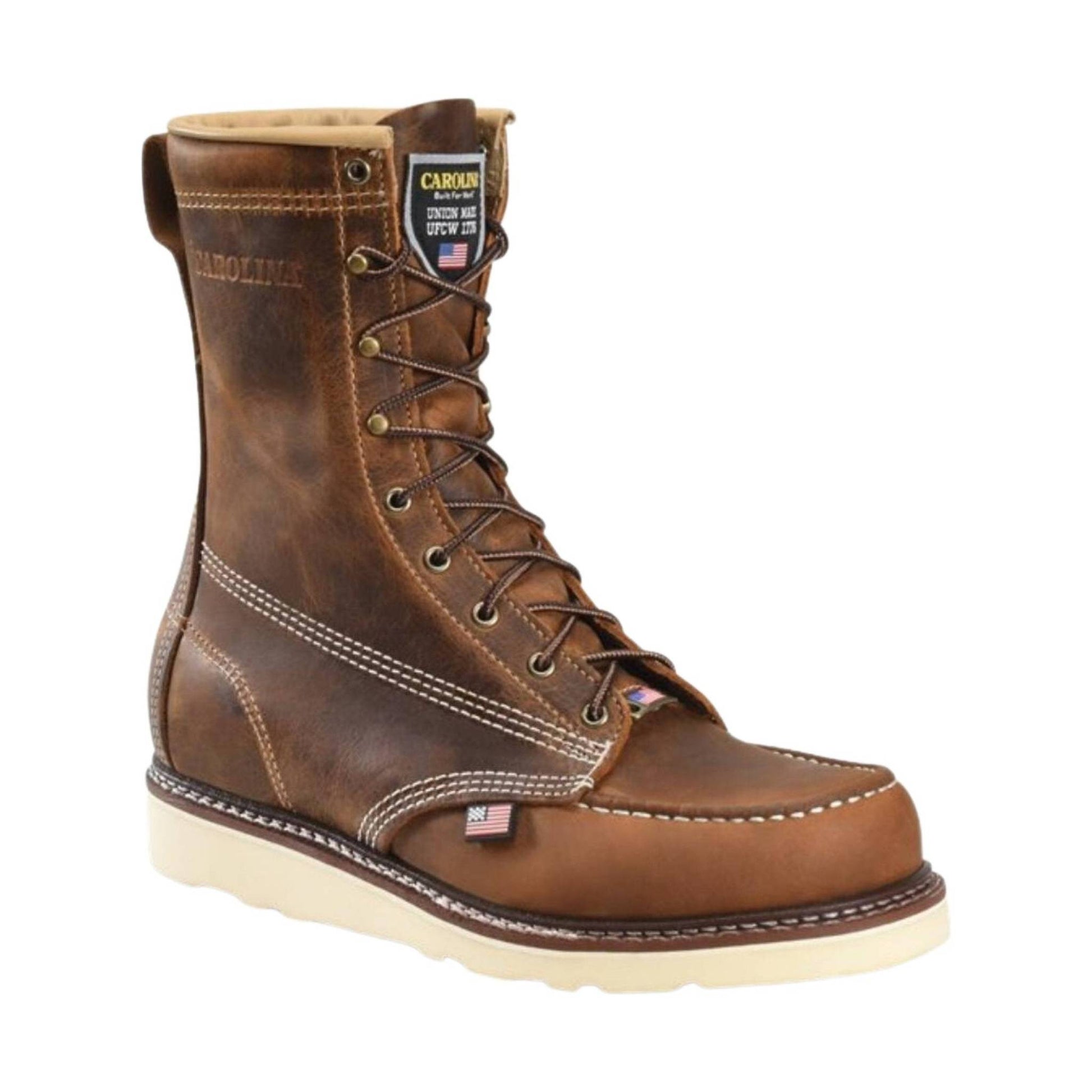 Carolina Men's 8 Inch AMP Moc Soft Toe Wedge Work Boot - Dark Brown by Lenny's Shoe & Apparel