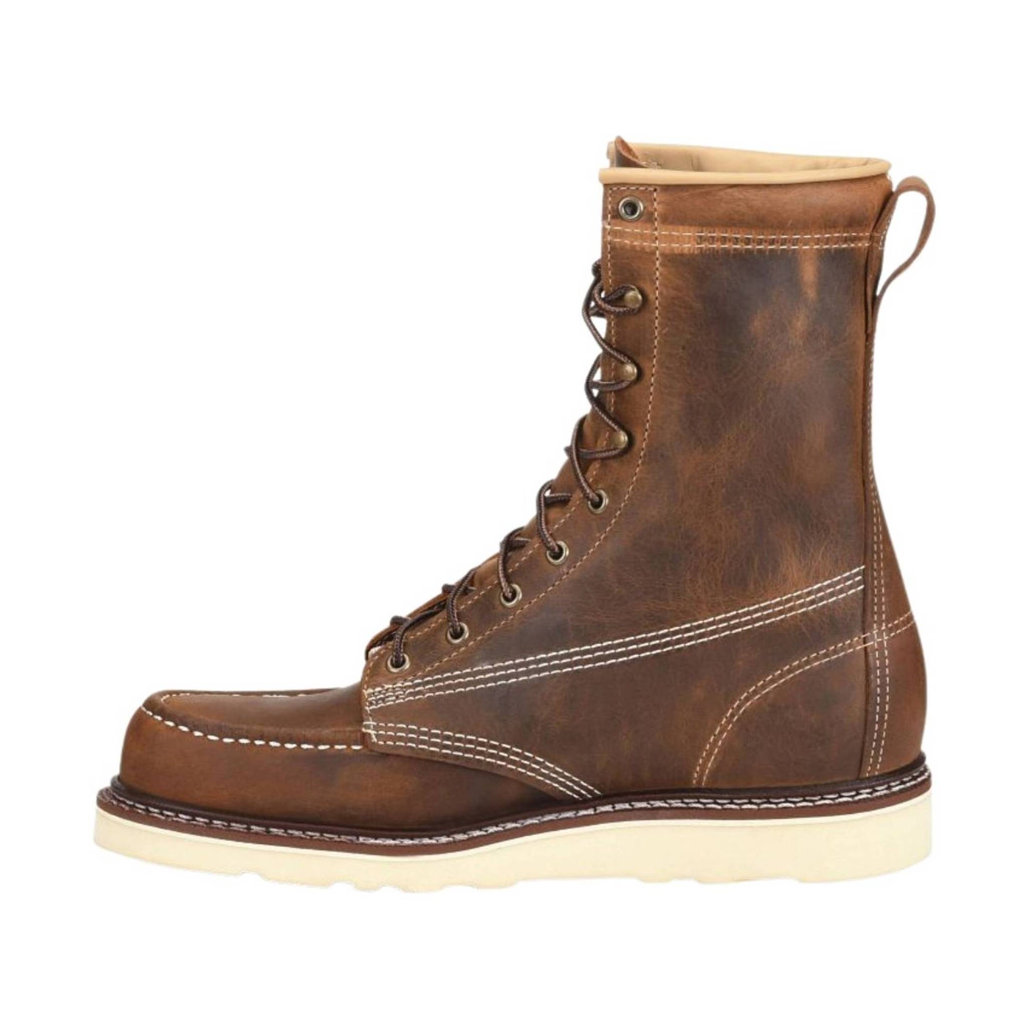 Carolina Men's 8 Inch AMP Moc Soft Toe Wedge Work Boot - Dark Brown by Lenny's Shoe & Apparel