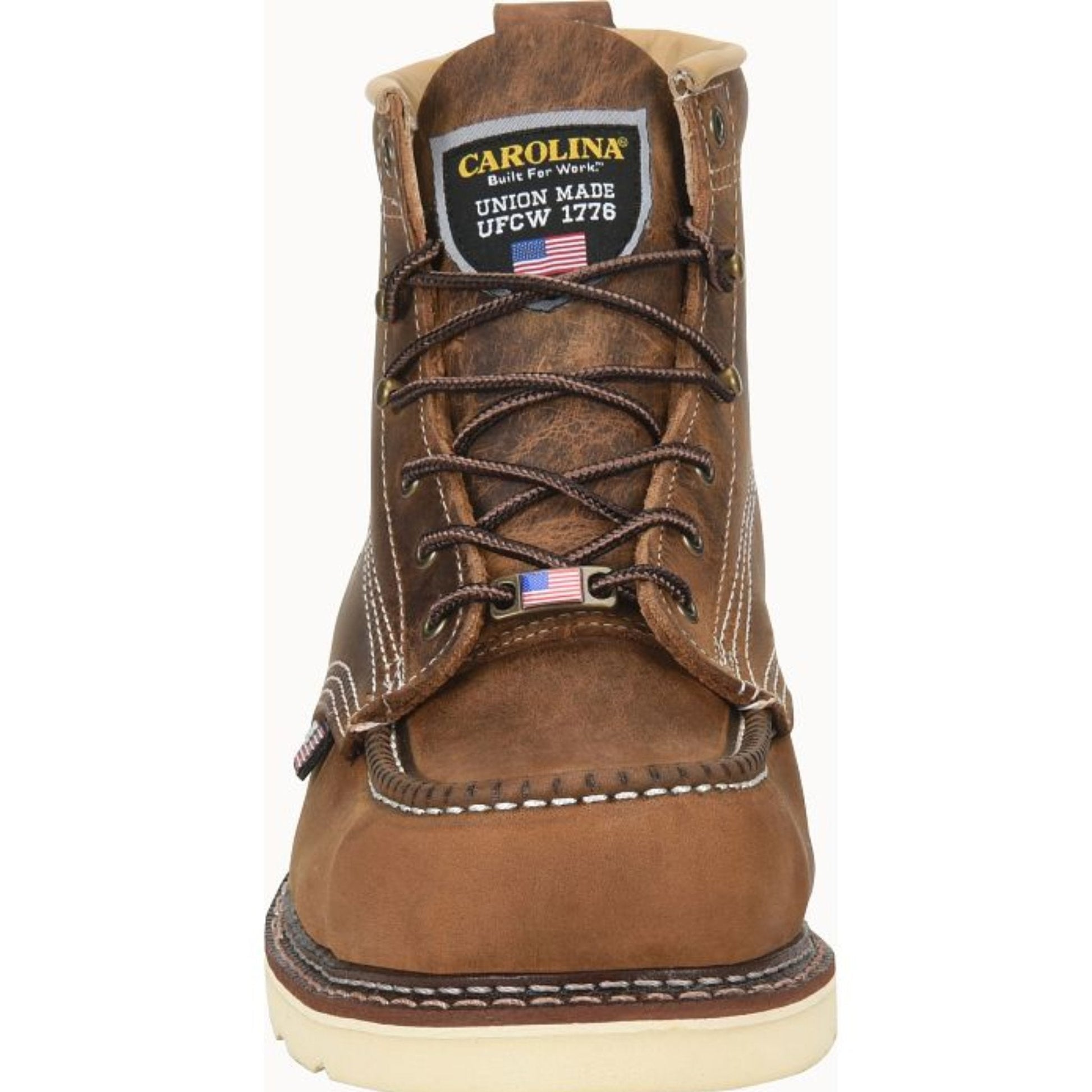 Carolina Men's Amp 6 Inch USA Soft Toe Moc Work Boots - Brown by Lenny's Shoe & Apparel