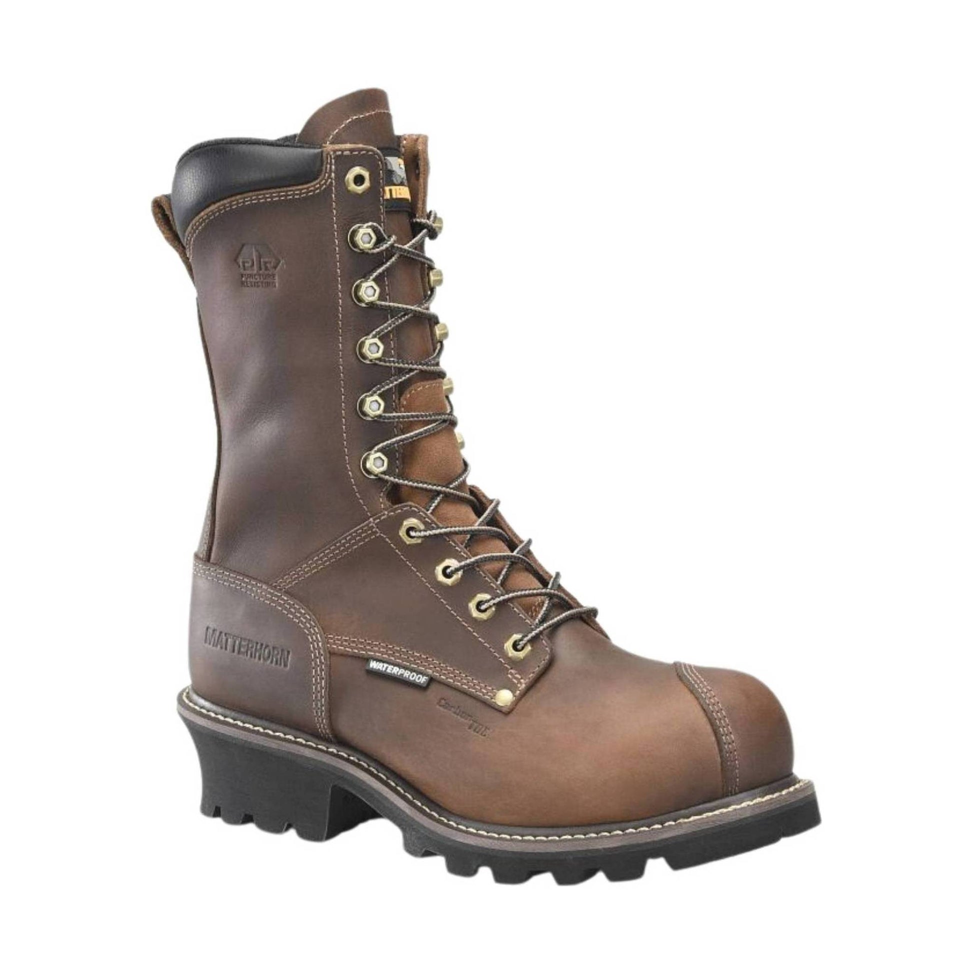 Carolina Men's Arc 10 Inch Logger Composite Toe Waterproof Work Boot - Dark Brown by Lenny's Shoe & Apparel
