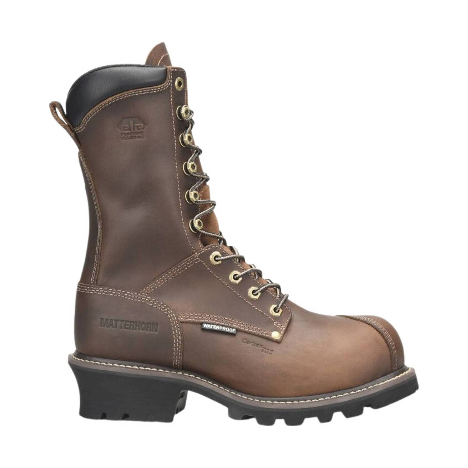 Carolina Men's Arc 10 Inch Logger Composite Toe Waterproof Work Boot - Dark Brown by Lenny's Shoe & Apparel