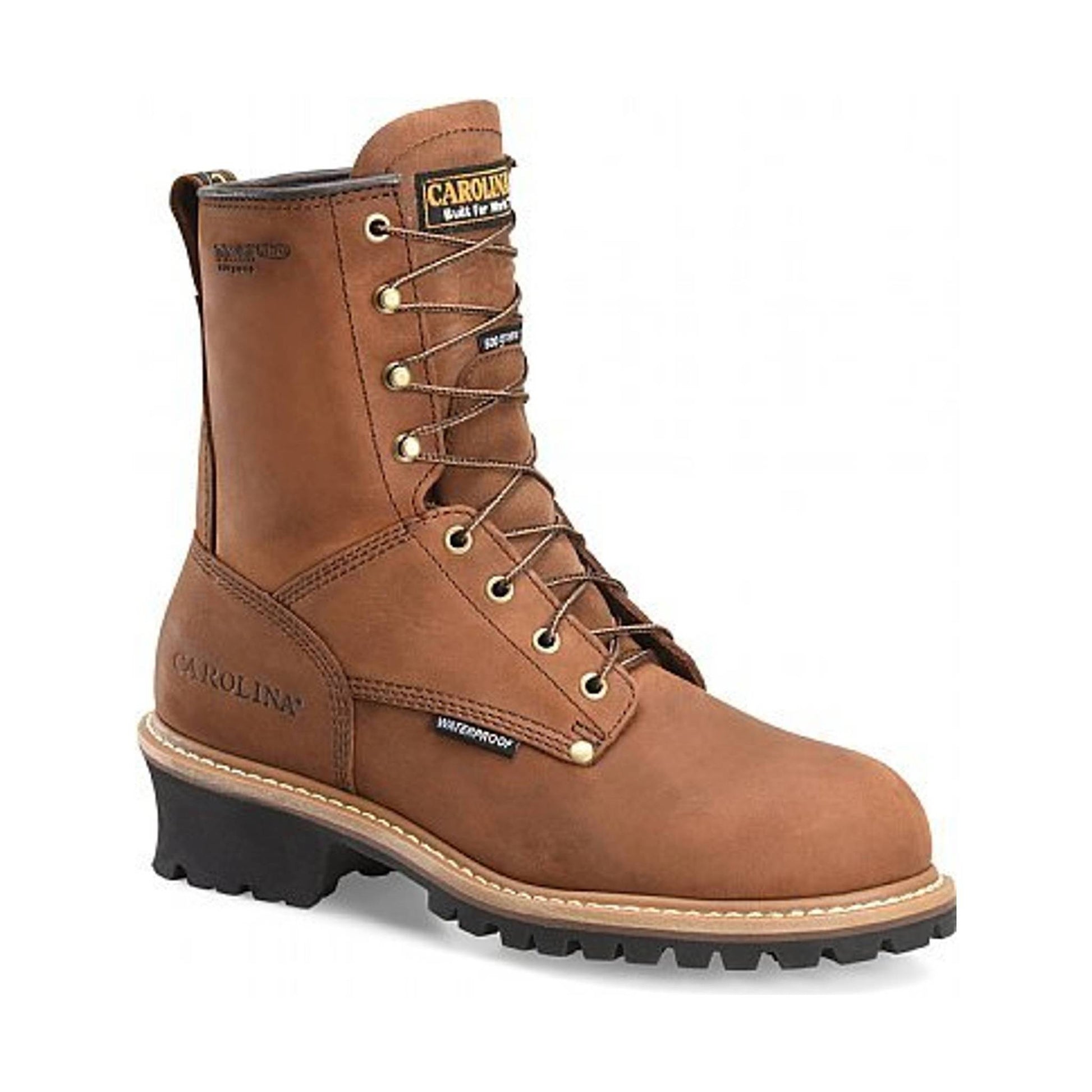 Carolina Men's Elm 8 Inch Waterproof Soft Toe Insulated Logger Work Boots - Brown by Lenny's Shoe & Apparel