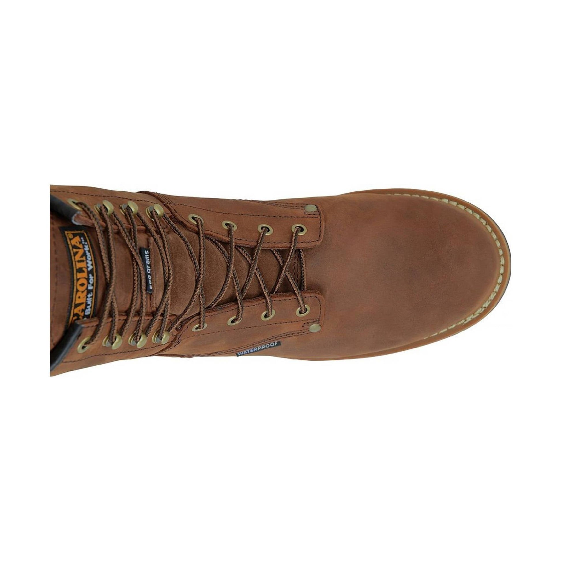 Carolina Men's Elm 8 Inch Waterproof Soft Toe Insulated Logger Work Boots - Brown by Lenny's Shoe & Apparel