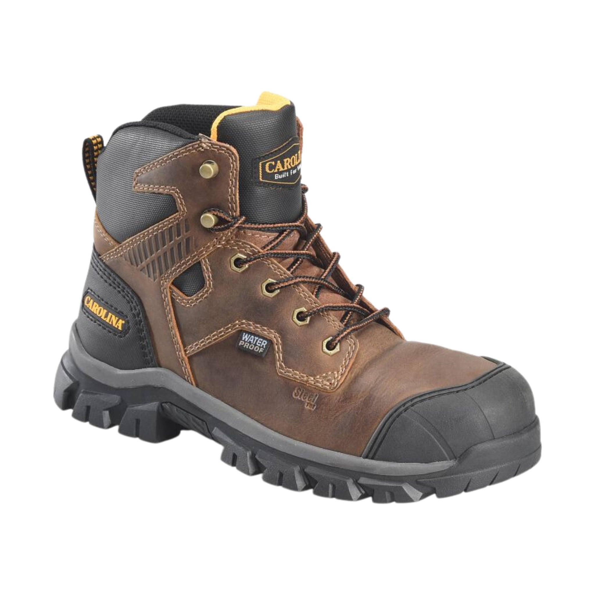 Carolina Men's Falcon 6 Inch Waterproof Steel Toe Work Boots - Brown by Lenny's Shoe & Apparel