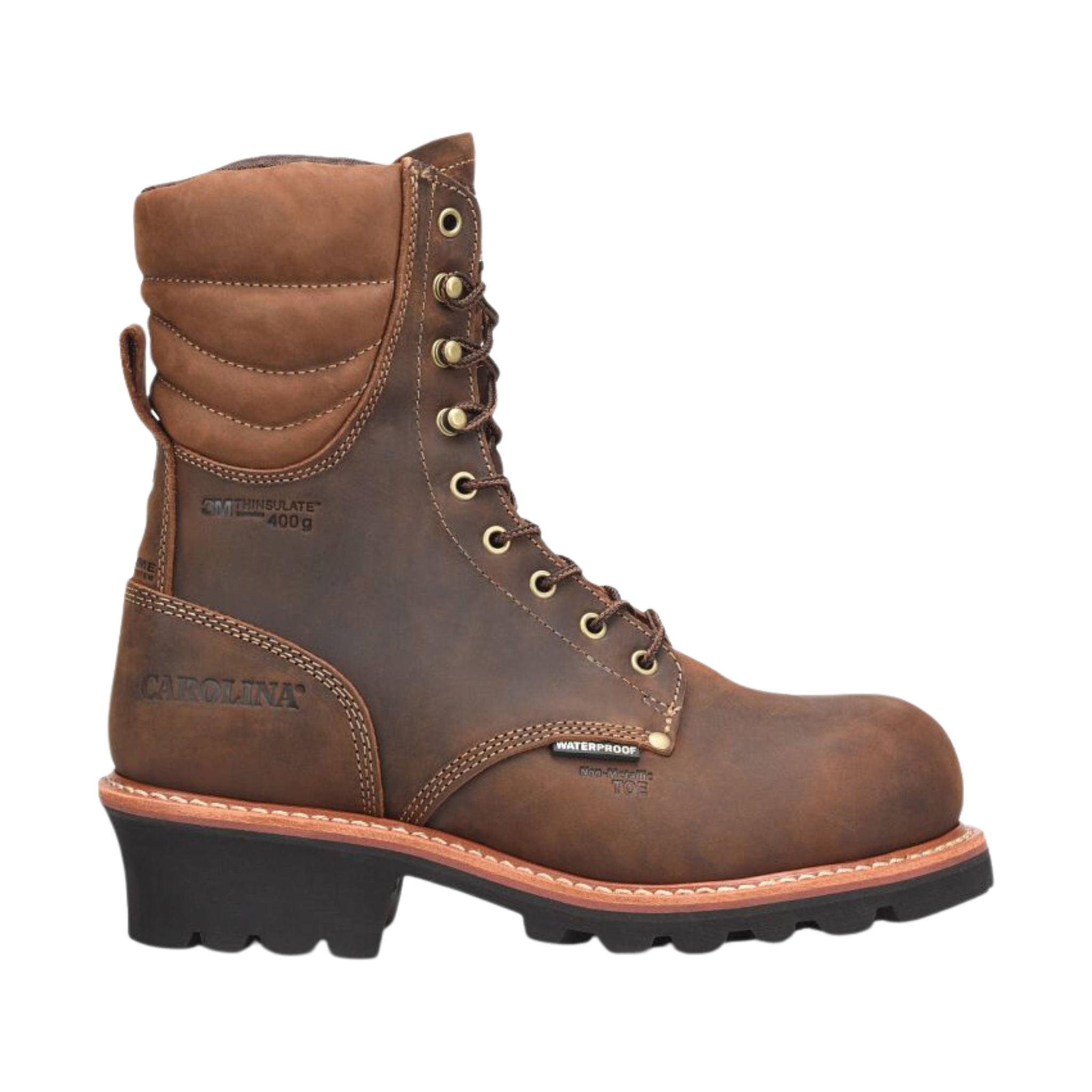 Carolina Men's Hemlock Insulated 400G Composite Toe Logger Work Boots - Medium Brown by Lenny's Shoe & Apparel
