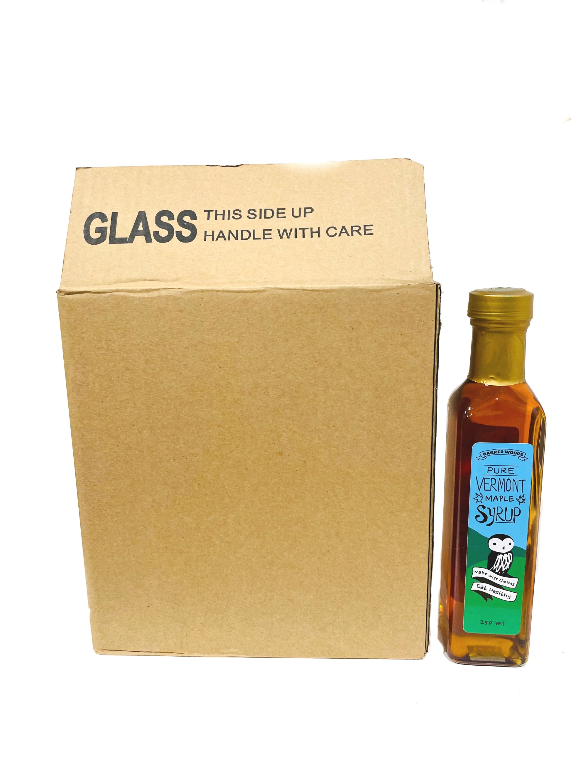 Case of 12 250ml Artisan Bottles, Perfect for Favors or to Say Thanks by Barred Woods Maple