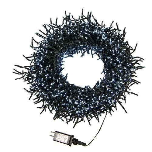 Cool White 2000 LED Multifunction Cluster Garland