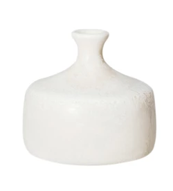 Vase Stoneware Cream Medium Round 3.25" high by Homeportonline