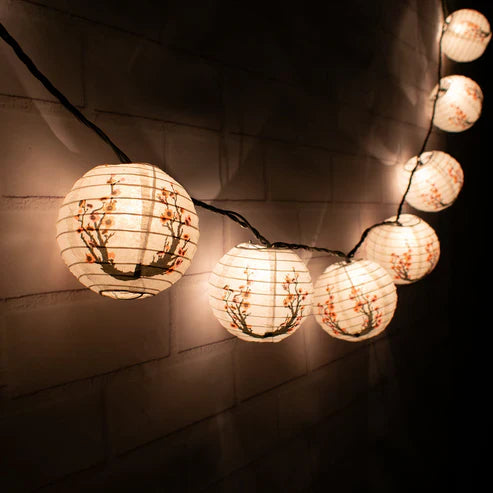 String Lights Cord 10 Mini LED Bulbs Black Wire by Homeportonline