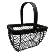Black Wood and Metal Basket
