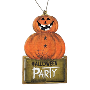 Wooden Halloween Ornament -  Pumpkin Stack