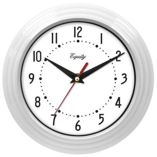 Wall Clock Analog Equity 8” Face-white Frame-white by Homeportonline