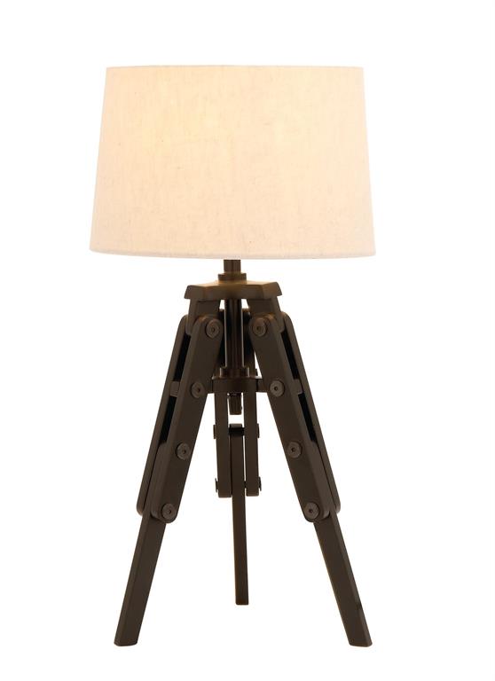 Industrial Style Black Pine Wood Tripod Table Lamp by Homeportonline