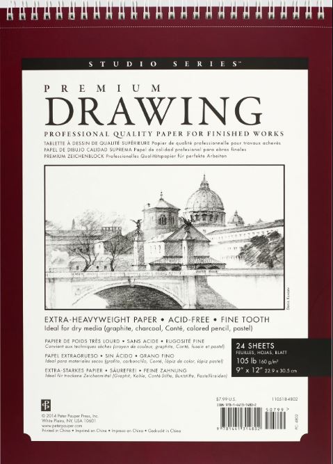 Art Center Drawing Pad Premium Large 9" x 12" by Homeportonline
