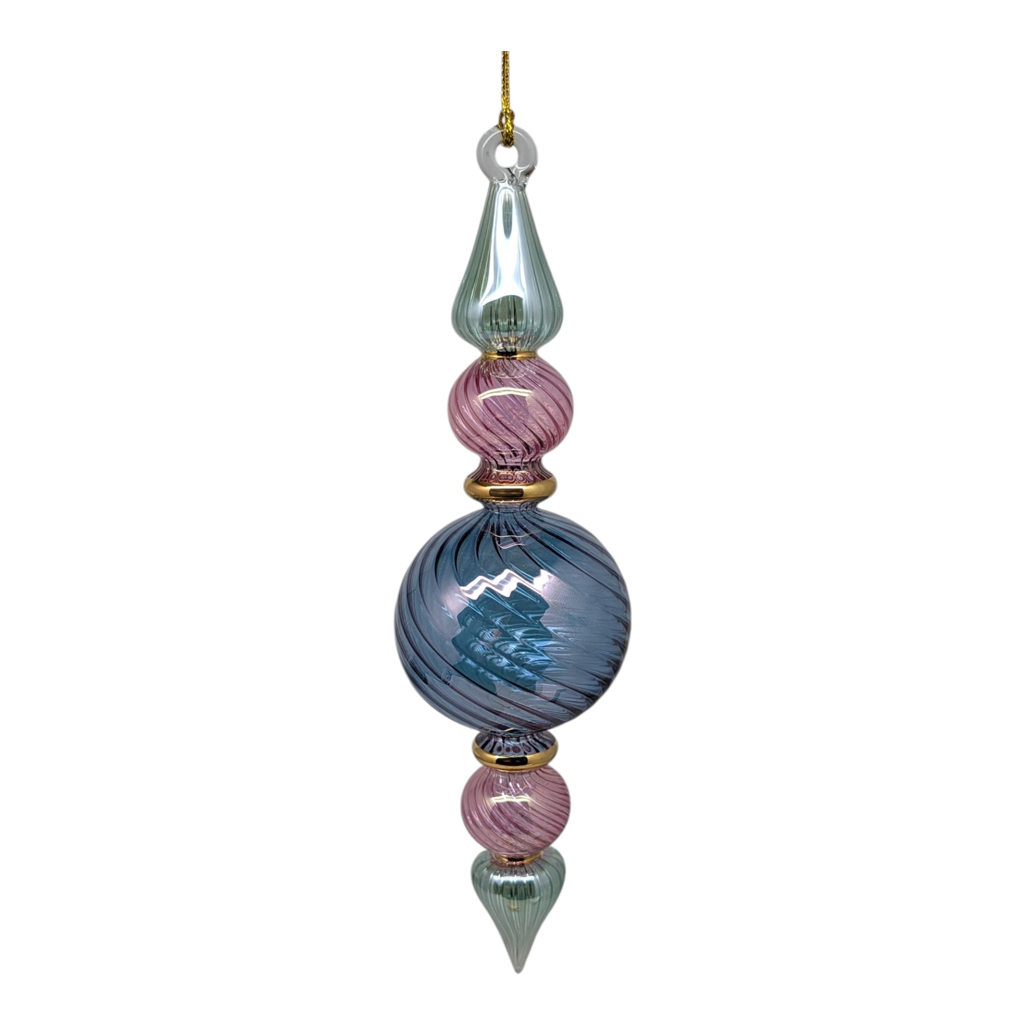Multi-Hued Finial with Sapphire Center and Gold Accents