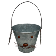 Galvanized Metal Bunny Design Bucket with Ears - Small