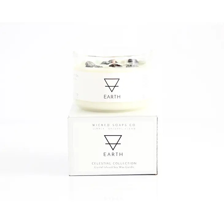 Earth - Zodiac Inspired Crystal + Essential Oil Candle