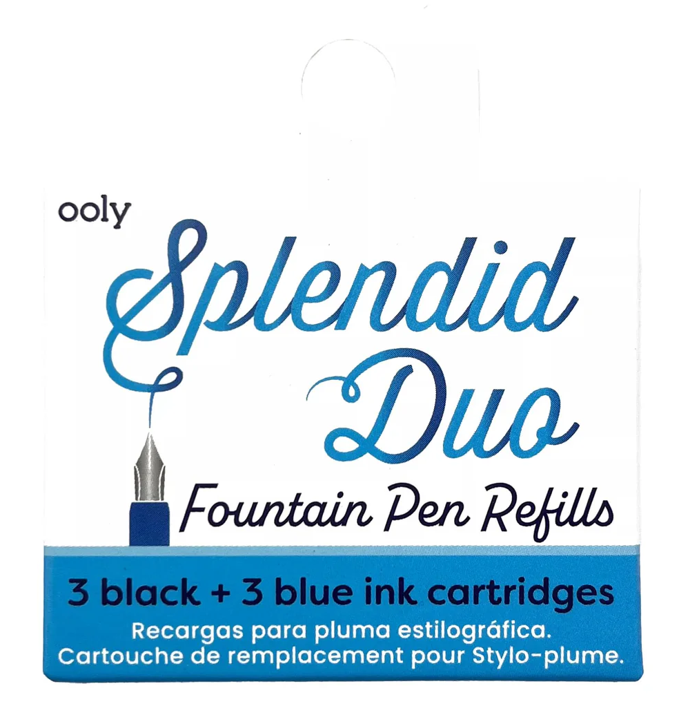 Fountain Pen Ink Refills Blue & Black 3 Each Set of 6 by Homeportonline