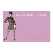 I Was Not Made To Be Subtle Sticky Notes in Purple | Retro Stationery