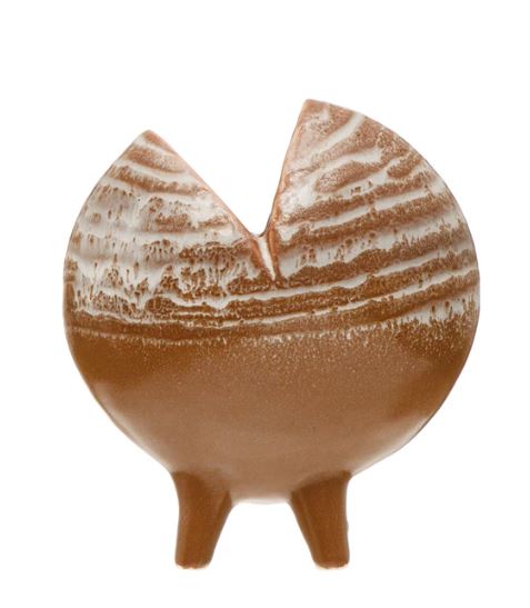 Vase Stoneware Footed Pod Sienna 6.25" High by Homeportonline