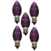 C7 Faceted LED Bulb - 5 Piece - Purple
