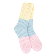Socks - World's Softest Cable Crew Denim Multi Confetti by Homeportonline