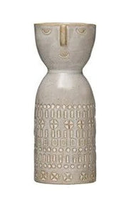Vase Stoneware Face Beige Reactive Glaze (Each One Will Vary) by Homeportonline