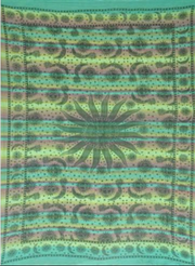 Tapestry Twin Size Overprint Madras Celestial Green by Homeportonline