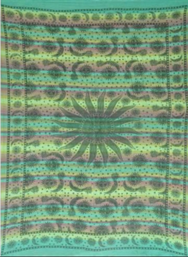 Tapestry Twin Size Overprint Madras Celestial Green by Homeportonline