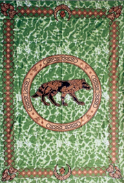 Tapestry Twin Size Celtic Wolf Green by Homeportonline