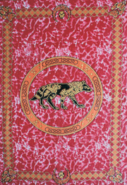 Tapestry Twin Size Celtic Wolf Red by Homeportonline
