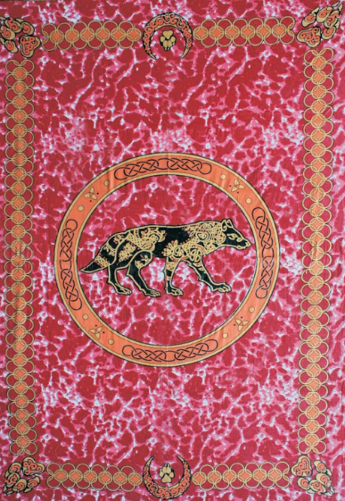 Tapestry Twin Size Celtic Wolf Red by Homeportonline