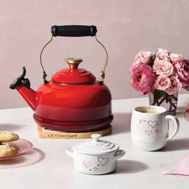 Whistling Kettle with Heart Knob-Cerise by Kiss the Cook