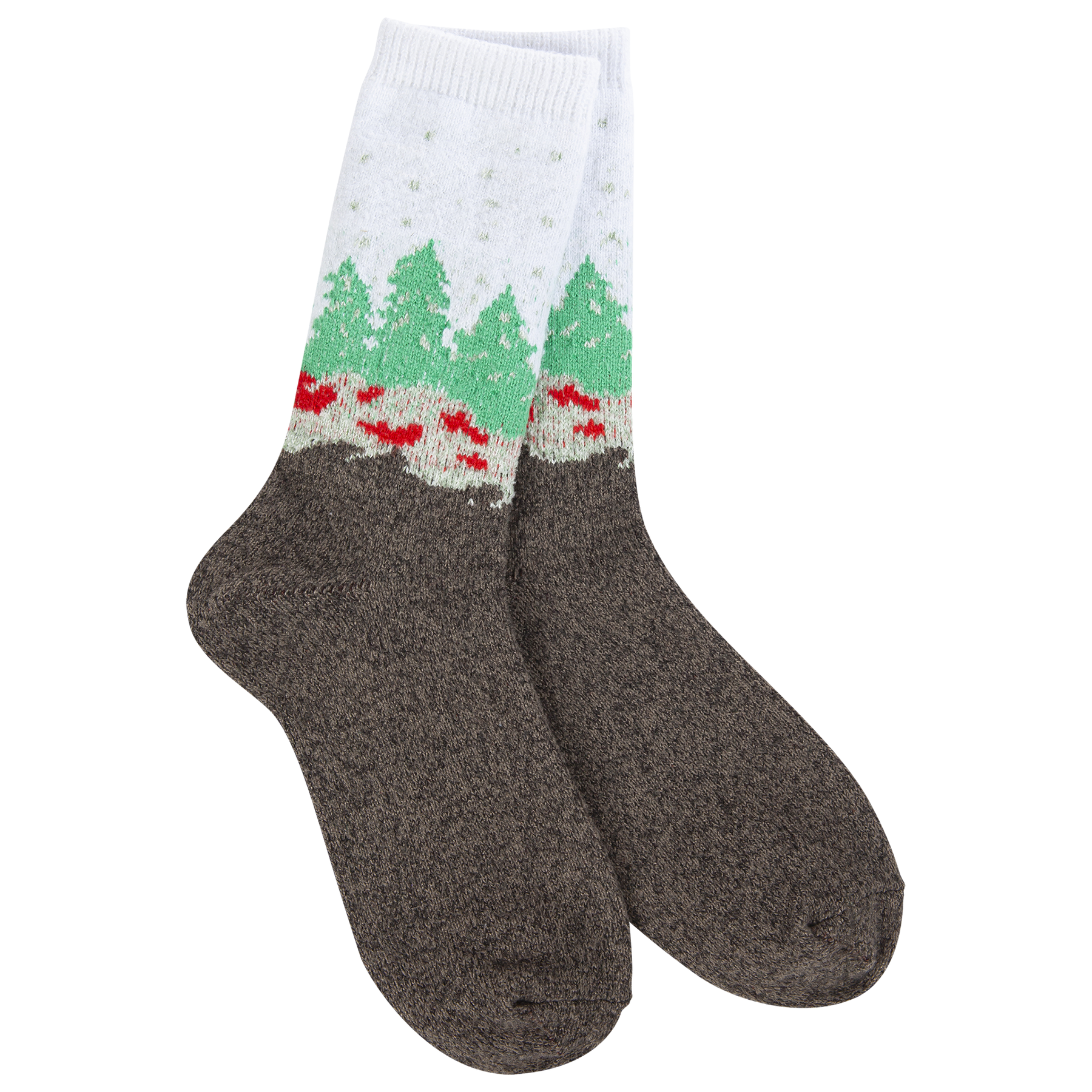 Socks - Holiday Mini Crew Wonderland Forest - White by Homeportonline