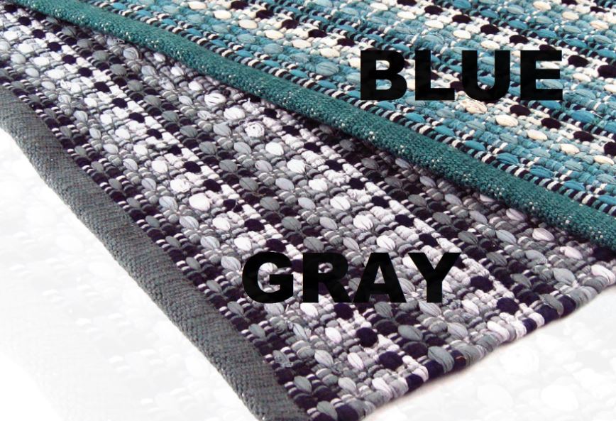 York Rag Rug Cotton Gray 2' x 3' by Homeportonline
