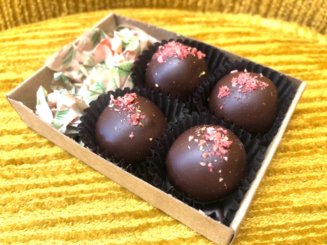Dark Chocolate Freeze Dried Strawberry Truffles