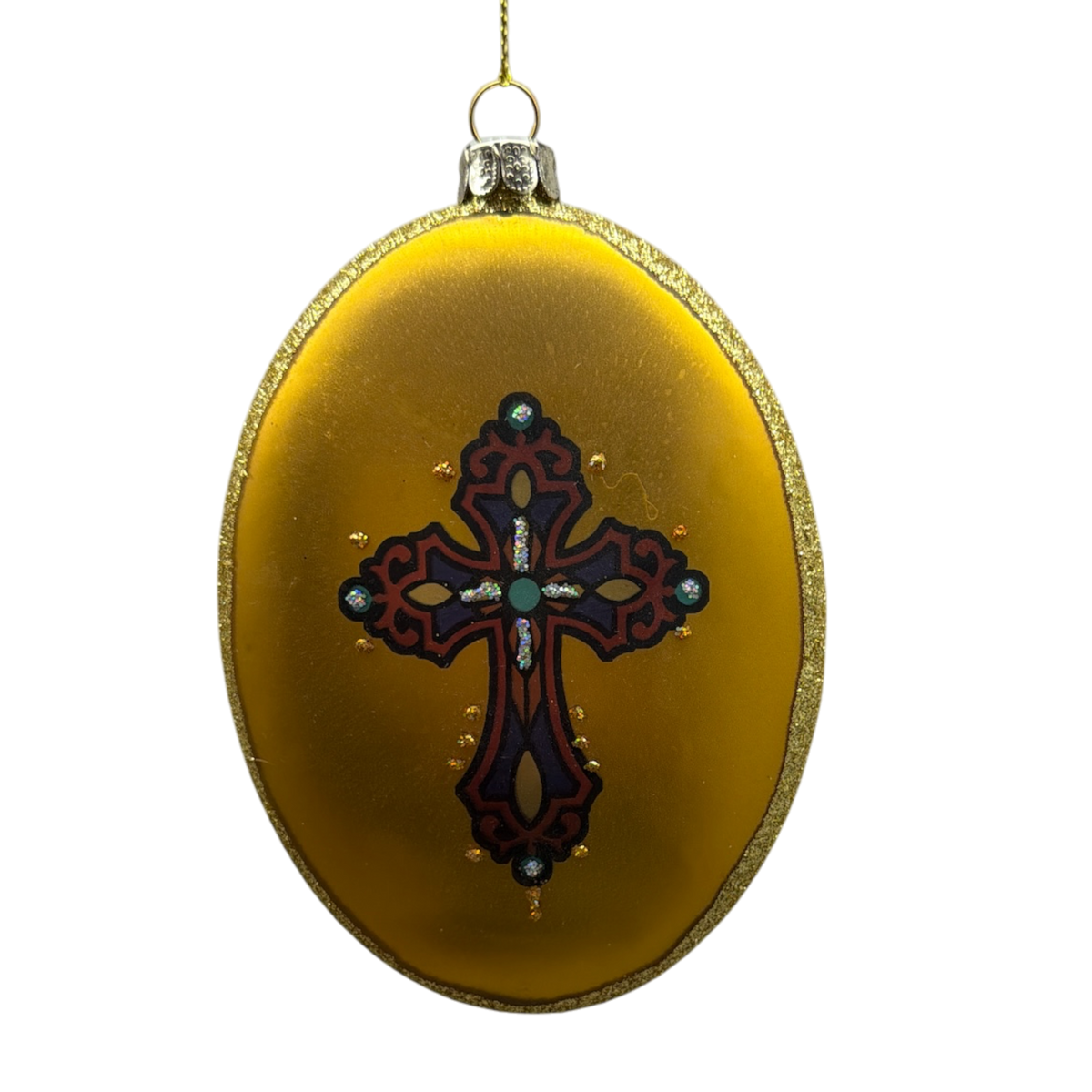 Stained Glass Style Holy Family With Baby Jesus Ornament