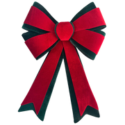 Red and Green Layered Grand Holiday Velour Bow