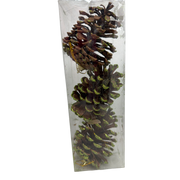 3 Count Glittered Natural Pinecone Ornament - Green