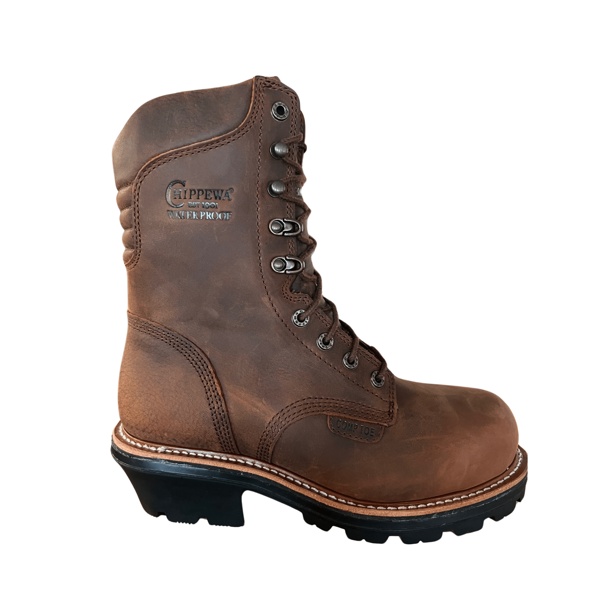 Chippewa Men's Thunderstruck 9 Inch Waterproof Insulated Composite Toe Logger Work Boots - Brown by Lenny's Shoe & Apparel
