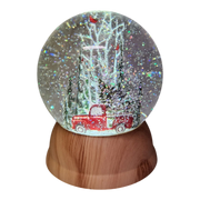 Lighted Spinning Waterglobe - Red Pickup