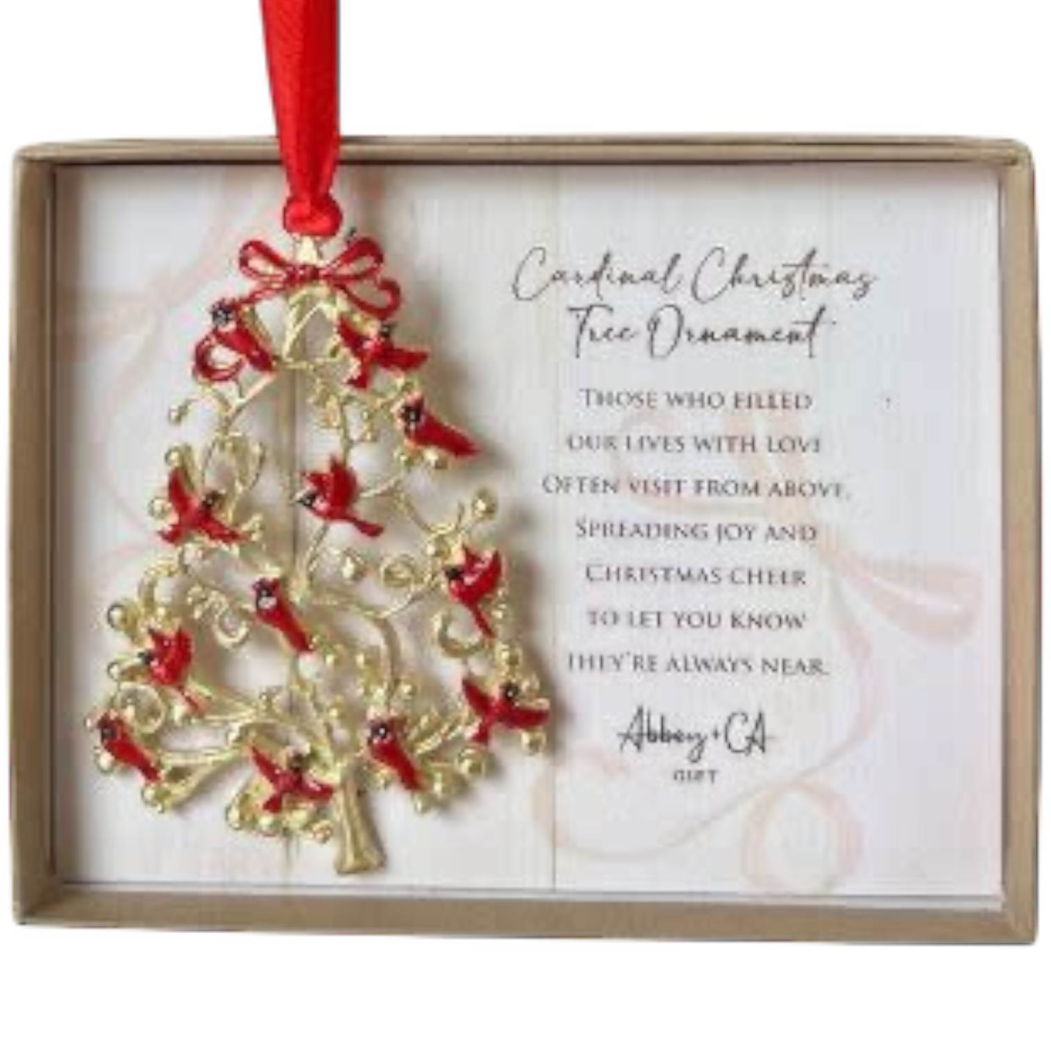 Gold Cardinal Tree Ornament