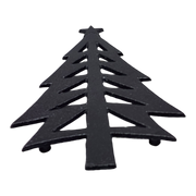 Cast Iron Matte Black Christmas Tree Trivet